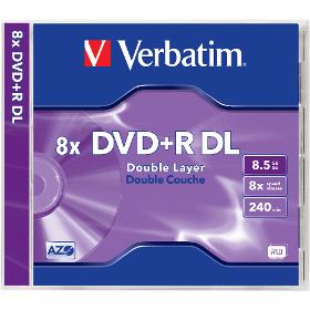 Média VERBATIM DVD+R DL 8,5GB 8x 1PK JC