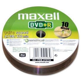 Média MAXELL DVD+R 4,7GB 16x 10SH