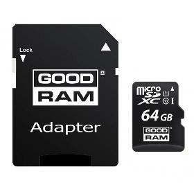 MicroSDXC 64GB CL10 UHS1 + adap. GOODRAM