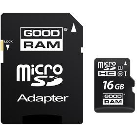 Paměťová karta GOODRAM MicroSDHC 16GB CL10 UHS1 + ada