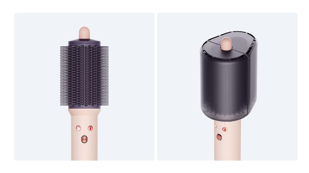 ukázka hlavice ve tvaru kapky u Stylingový kartáč Dyson Airsmooth (Ceramic Pink/Rose Gold)