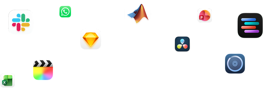 Různé glyfy aplikací kolem textu: Profi apky budou lítat
