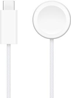 USB‑C nabíječka vedle magnetické rychlonabíječky k Apple Watch
