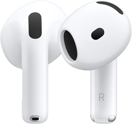 Pohled na přední i zadní konstrukci AirPodů 5