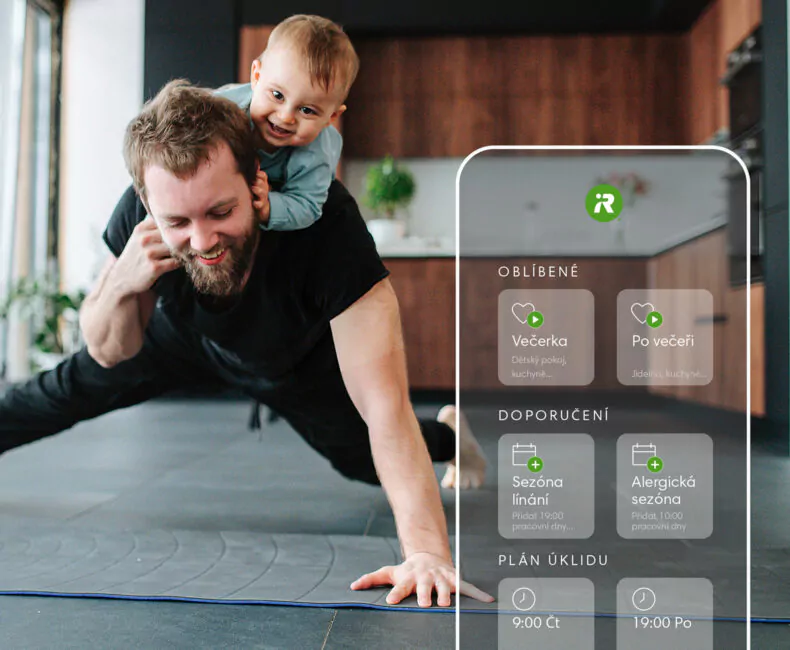 Výběr oblíbeného úklidu v aplikaci iRobot OS