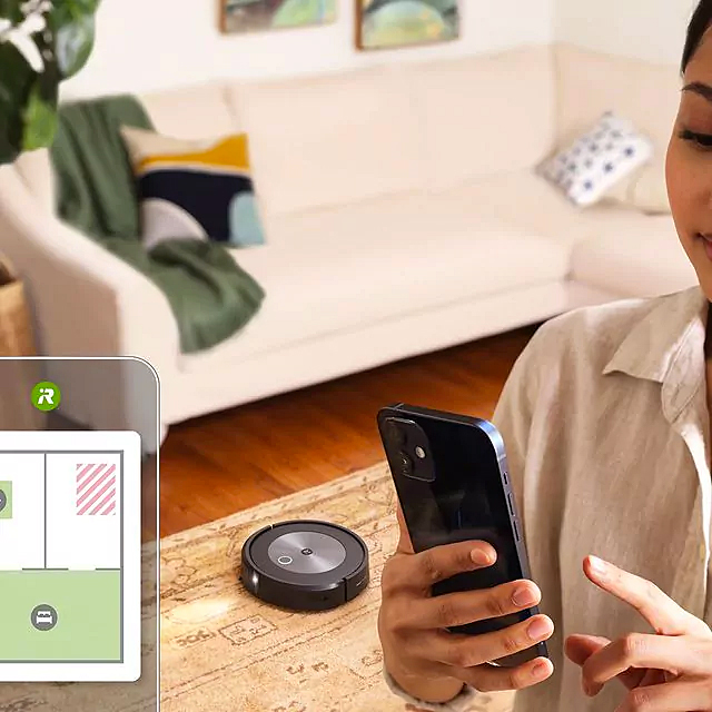 Aplikace iRobot OS kde má zrovna Roomba uklidit